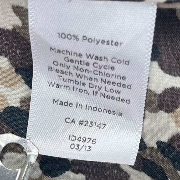 Talbots Women's Sleeveless Blouse Top Animal Print Brown Black White Size Small - Picture 4 of 7